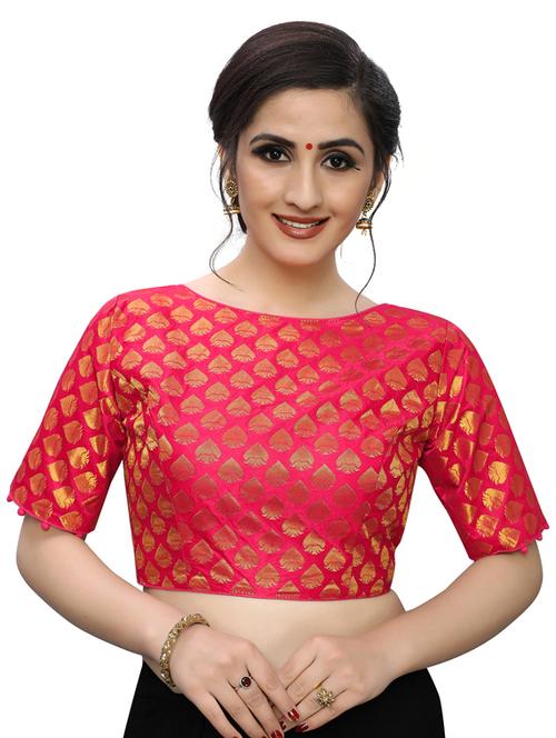 self design jacquard work blouse - 17239640 - Very Small Image - 1