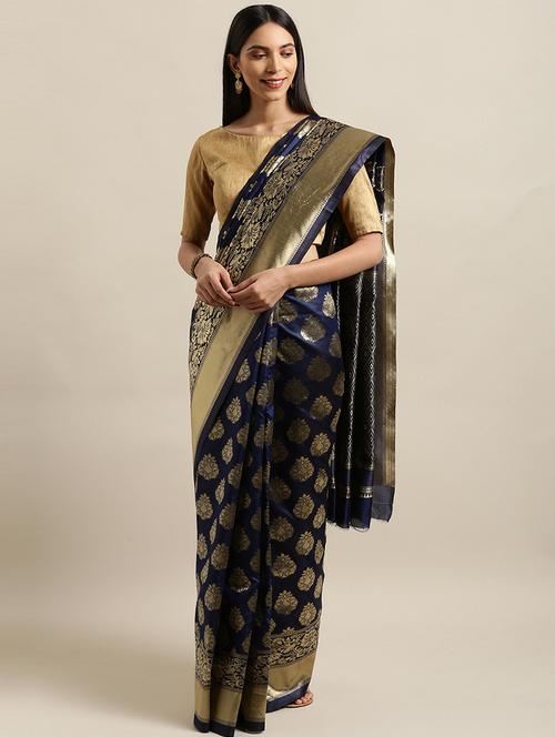 self design banarasi saree - 17239888 - Very Small Image - 1