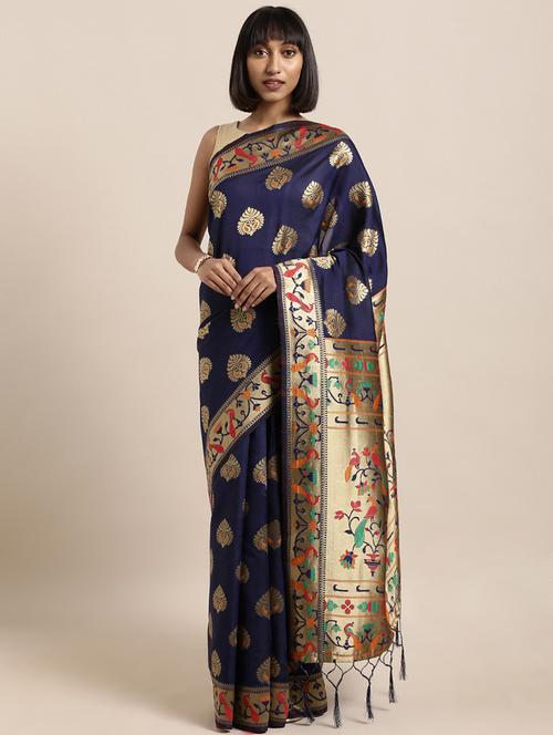self design banarasi saree - 17239903 - Very Small Image - 1