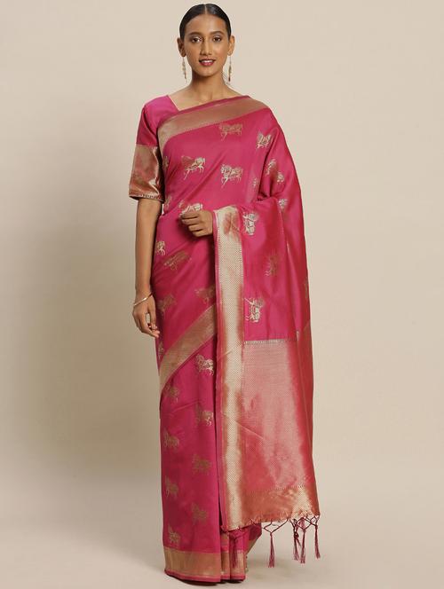 self design banarasi saree - 17239908 - Very Small Image - 1