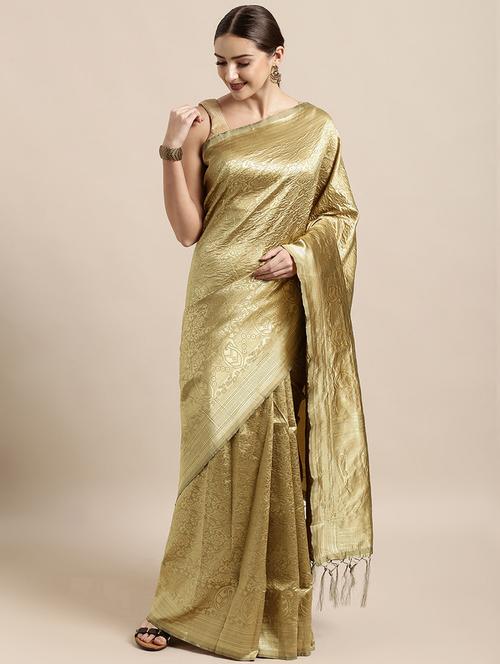 self design banarasi saree with blouse - 17239913 - Very Small Image - 1