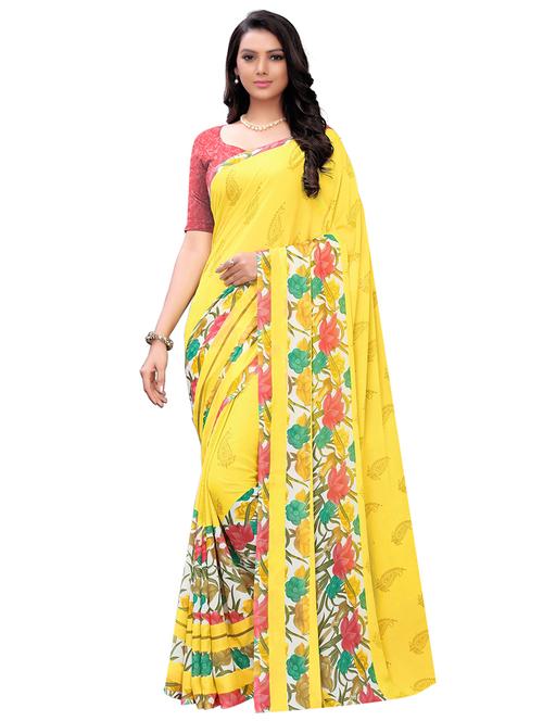 floral printed saree with blouse - 17240101 - Very Small Image - 1