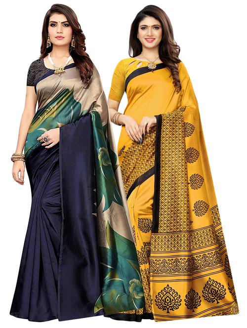 set of 2 pcs saree with blouse - 17240516 - Very Small Image - 1