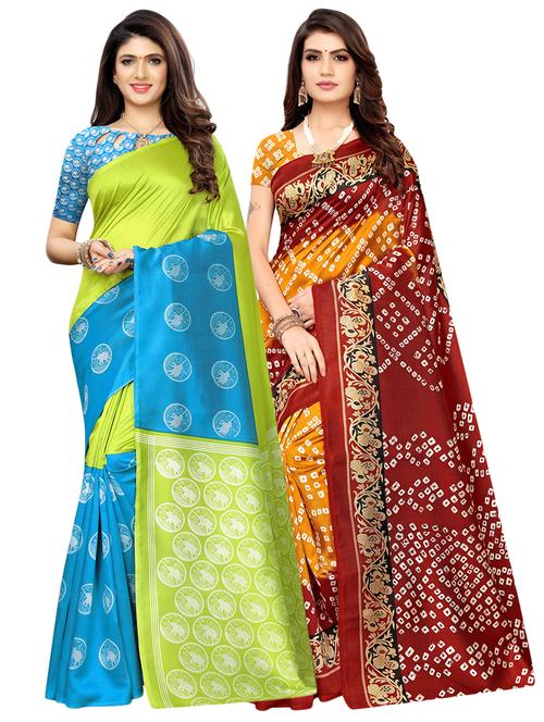 set of 2 pcs saree with blouse - 17240526 - Very Small Image - 1