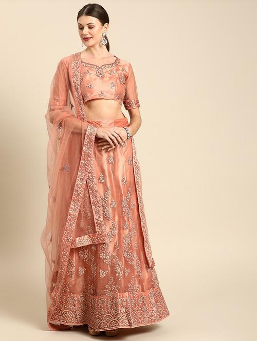 embroidered flared lehenga - 17240584 - Very Small Image - 1