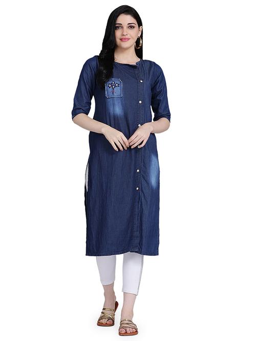 women's straight kurta - 17240844 - Very Small Image - 1