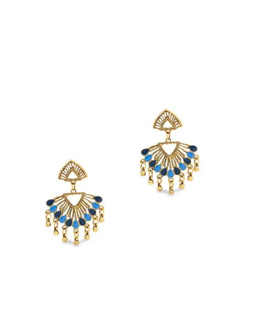 gold metal drop earring - 17241353 - Very Small Image - 1