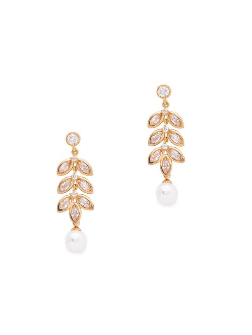 gold metal drop earring - 17241382 - Very Small Image - 1
