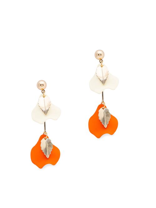 orange metal drop earring - 17241388 - Very Small Image - 1