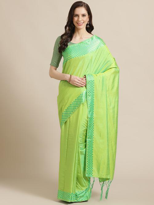 solid bordered saree - 17241567 - Very Small Image - 1