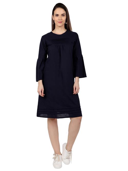 bell sleeves pin tucks detail dress - 17241753 - Very Small Image - 1