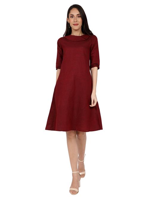 round neck a-line dress - 17241760 - Very Small Image - 1