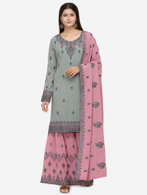 embellished kurta sharara set - 17241781 - Very Small Image - 1