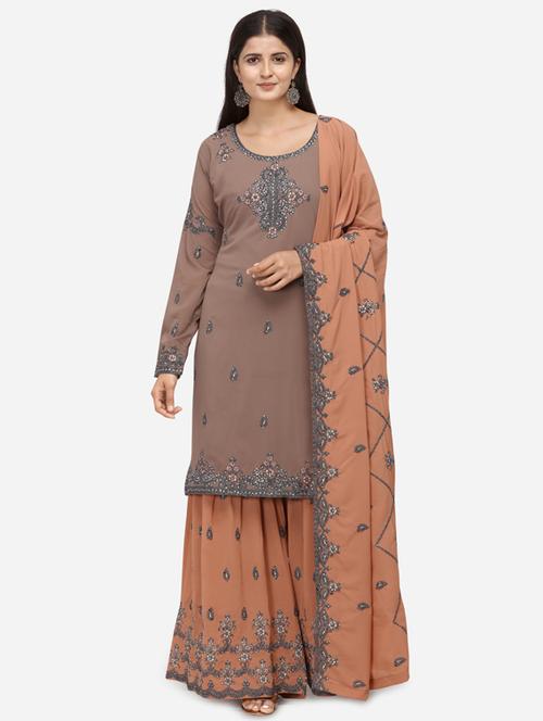 embellished kurta sharara set - 17241785 - Very Small Image - 1