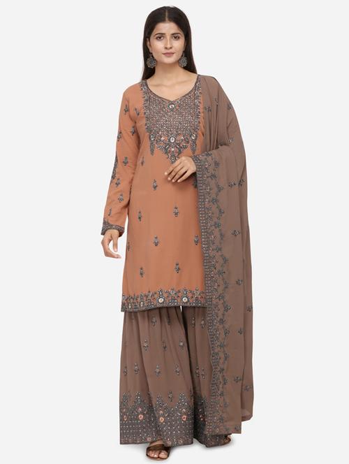 embellished kurta sharara set - 17241790 - Very Small Image - 1
