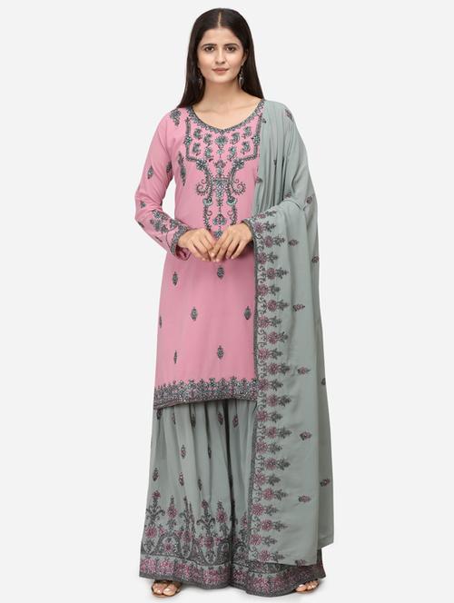 embellished kurta sharara set - 17241798 - Very Small Image - 1