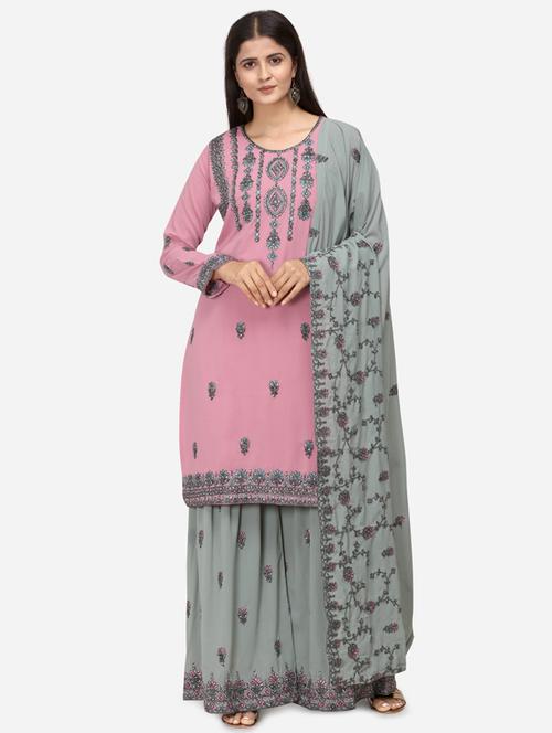embellished kurta sharara set - 17241802 - Very Small Image - 1