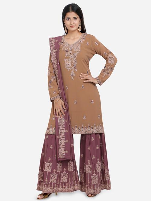 embellished kurta sharara set - 17241807 - Very Small Image - 1