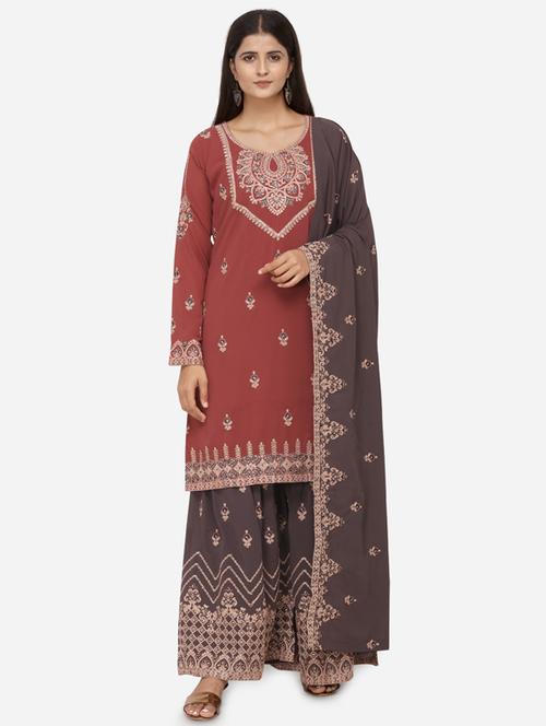 embellished kurta sharara set - 17241812 - Very Small Image - 1