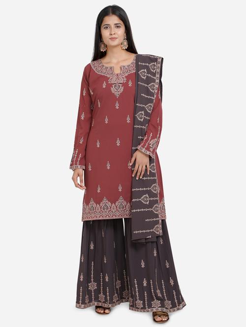 embellished kurta sharara set - 17241814 - Very Small Image - 1