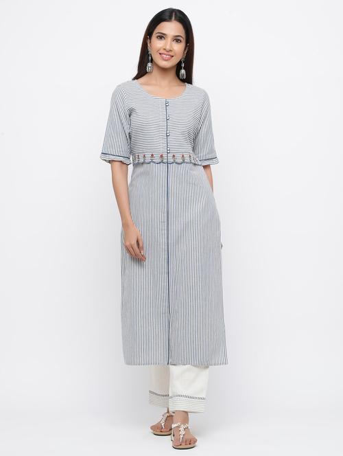 striped kurta pant set - 17241841 - Very Small Image - 1