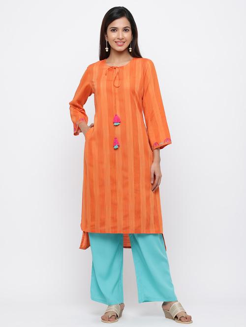 striped kurta palazzo set - 17241856 - Very Small Image - 1