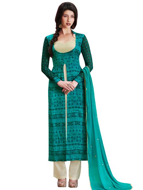 printed straight pant semi-stitched suit - 17241881 - Very Small Image - 1