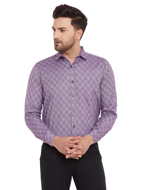 purple self design formal shirt - 17242203 - Very Small Image - 1