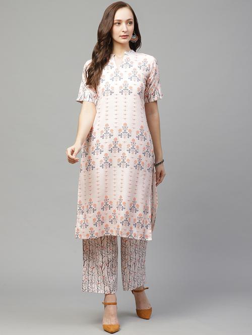 floral kurta palazzo set - 17242243 - Very Small Image - 1