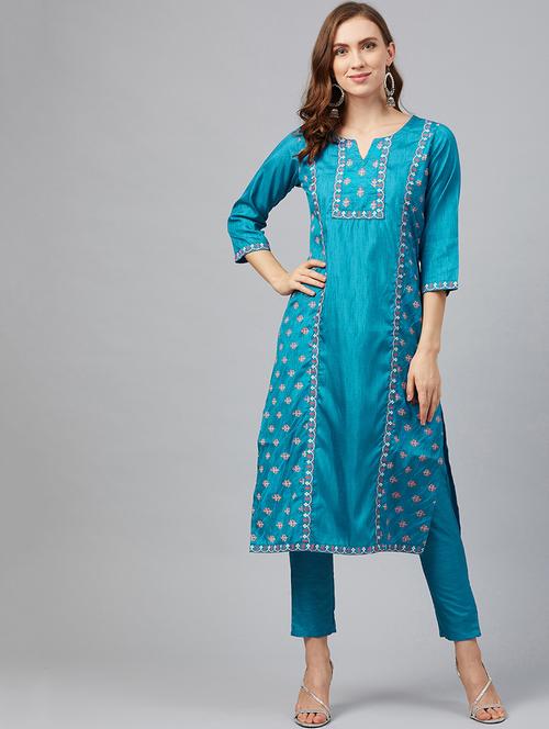 floral kurta pant set - 17242253 - Very Small Image - 1