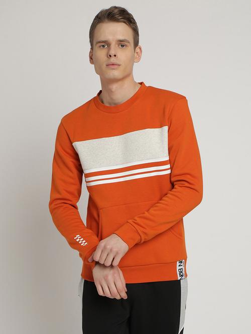 orange taped color block sweatshirt - 17242679 - Very Small Image - 1