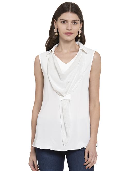 cowl drape shirt collar top - 17243146 - Very Small Image - 1