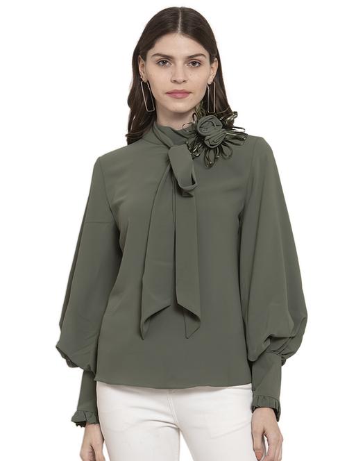 embellished detail bishop sleeved top - 17243155 - Very Small Image - 1