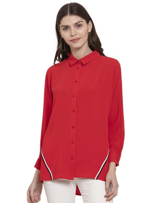 tape detail boxy shirt - 17243201 - Very Small Image - 1