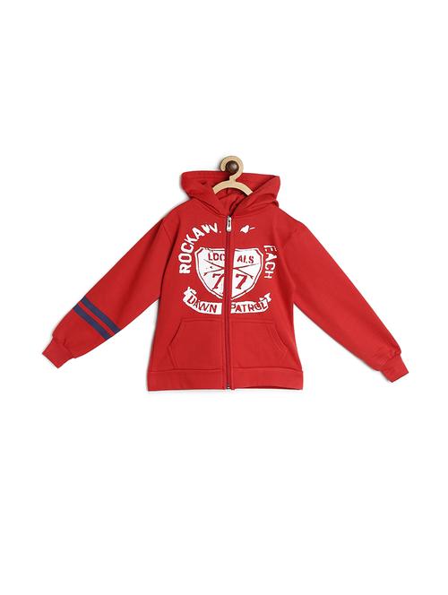 chest print hood neck sweatshirt - 17244363 - Very Small Image - 1