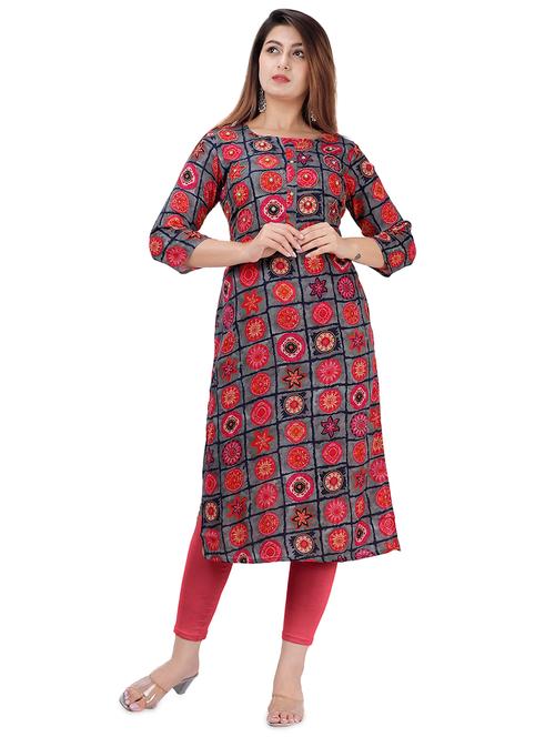 checkered straight kurta - 17244814 - Very Small Image - 1