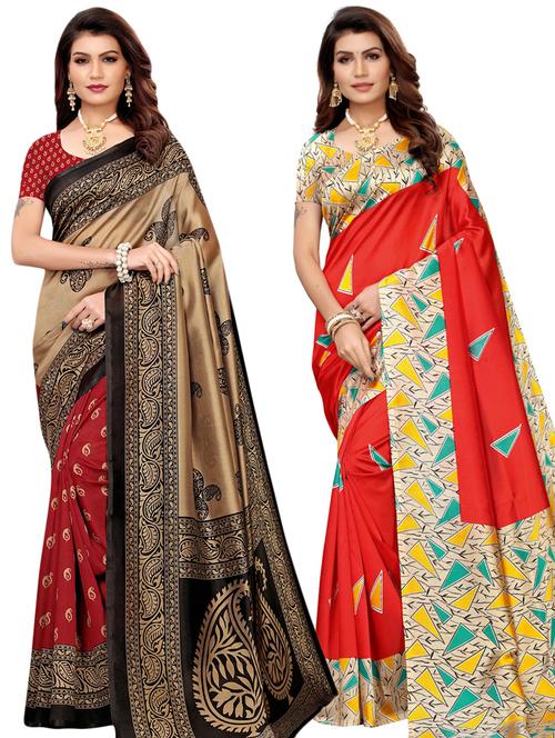 set of 2 pcs combos saree - 17244897 - Very Small Image - 1