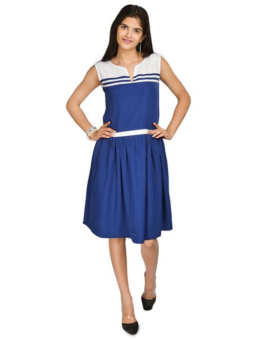 tie back contrast a-line dress - 17245019 - Very Small Image - 1