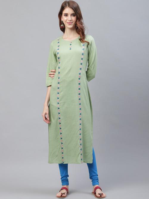 embroidered straight kurta - 17245132 - Very Small Image - 1