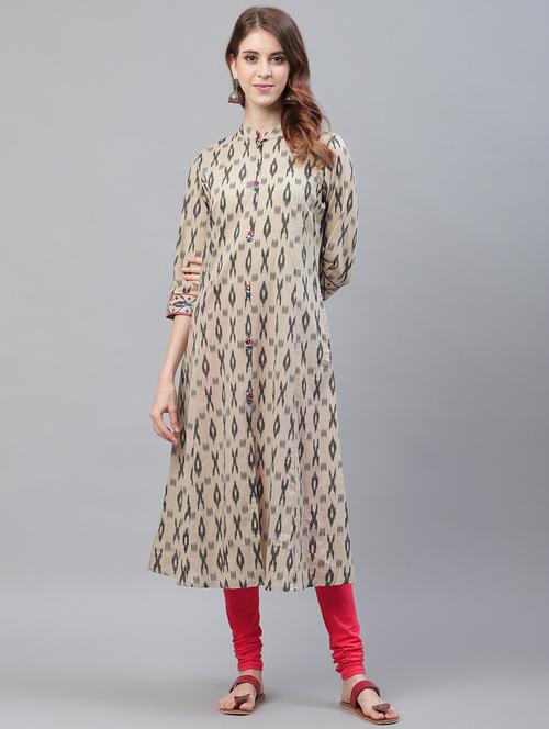 ikat a-line kurta - 17245139 - Very Small Image - 1