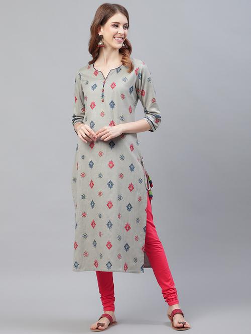 ikat straight kurta - 17245143 - Very Small Image - 1