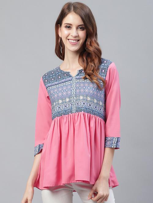 color block printed tunic - 17245154 - Very Small Image - 1