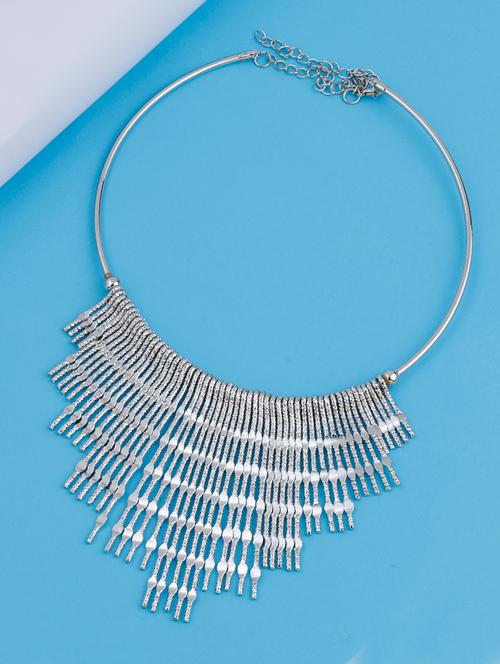 silver metal collar necklace - 17245968 - Very Small Image - 1