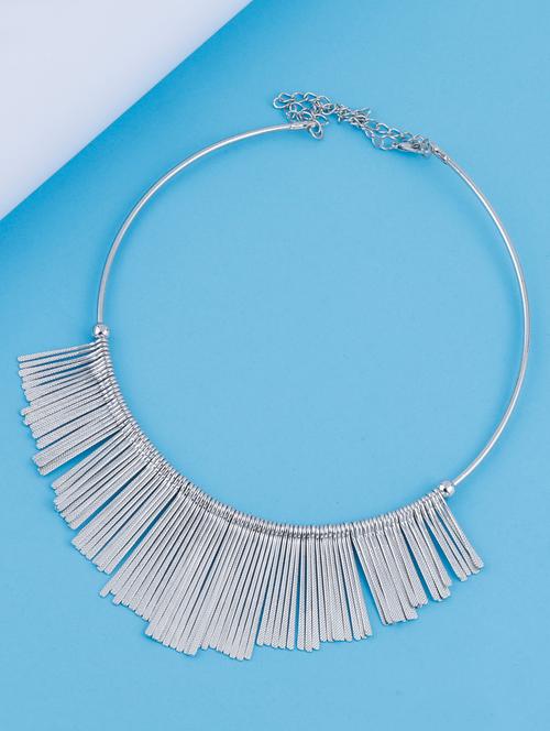 silver metal choker necklace - 17245977 - Very Small Image - 1