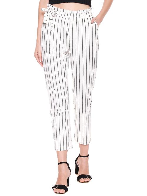 tie up waist striped trouser - 17246037 - Very Small Image - 1