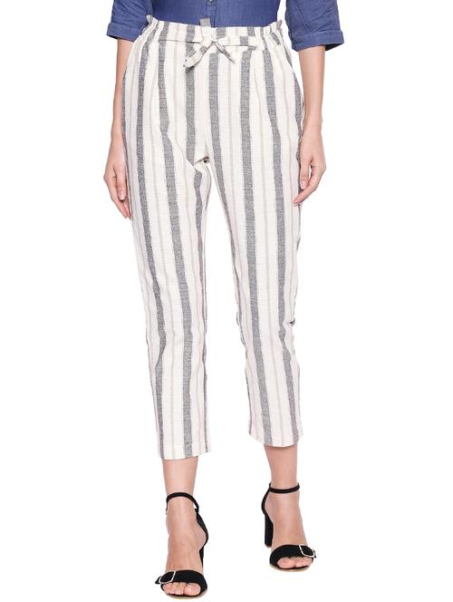 tie up waist striped trouser - 17246038 - Very Small Image - 1
