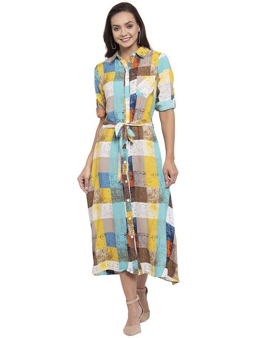 tie front checkered maxi dress - 17246392 - Very Small Image - 1