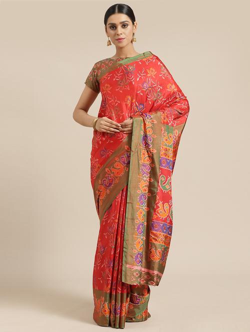 floral printed saree with blouse - 17246491 - Very Small Image - 1