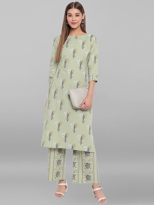 floral kurta palazzo set - 17246626 - Very Small Image - 1