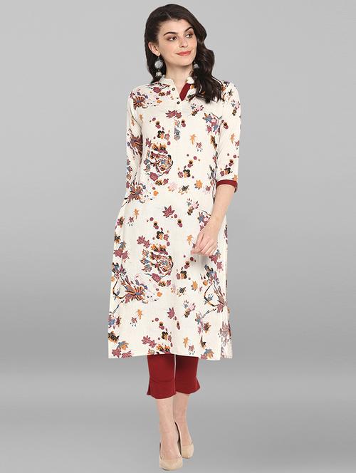 floral straight kurta - 17246632 - Very Small Image - 1